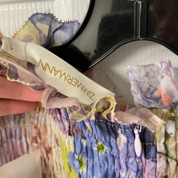 ZIMMERMANN Rhythmic Shirred Midi Dress size AU 1/US 6 - Picture 6 of 7